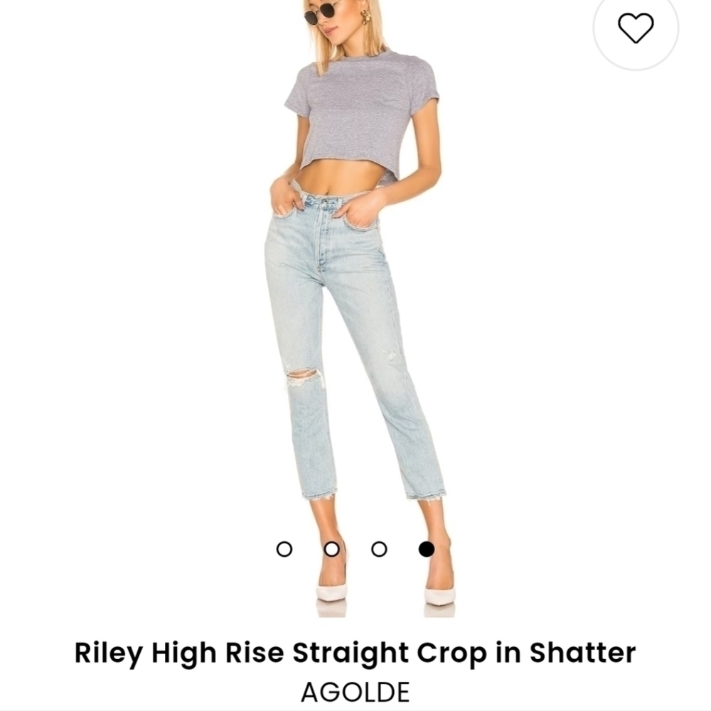 AGOLDE Riley high rise straight crop in shatter